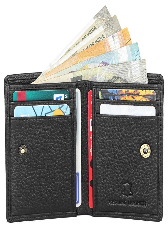 WildHorn RFID Protected Genuine Leather Wallet for Men I 4 Card Slots I 2 Slip Pockets I 1 Currency Compartment (Black) - Image 4
